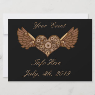 Steampunk Winged Heart with Gears Thunder_Cove