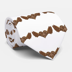 Steampunk Winged Heart with Gears Thunder_Cove Neck Tie