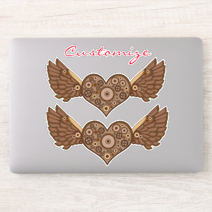 Steampunk Winged Heart with Gears Thunder_Cove Sticker