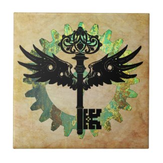 Steampunk Winged Key and Cog Wheel