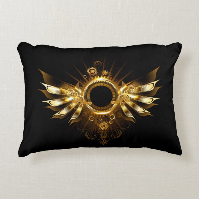 Steampunk wings accent pillow (Front)