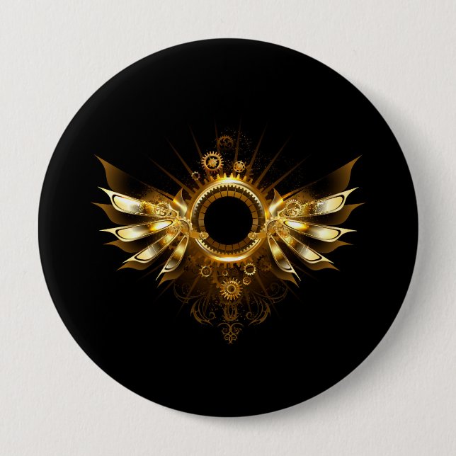Steampunk wings button (Front)