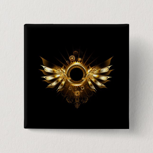 Steampunk wings button (Front)