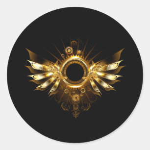 Steampunk wings classic round sticker