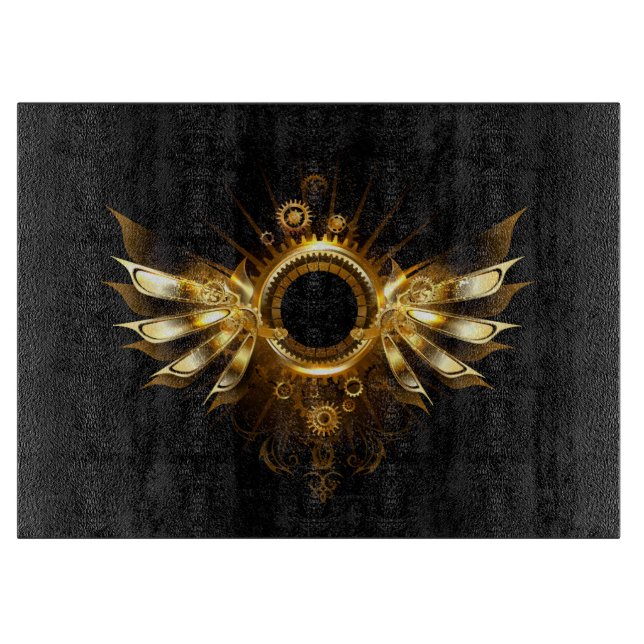 Steampunk wings cutting board (Front)