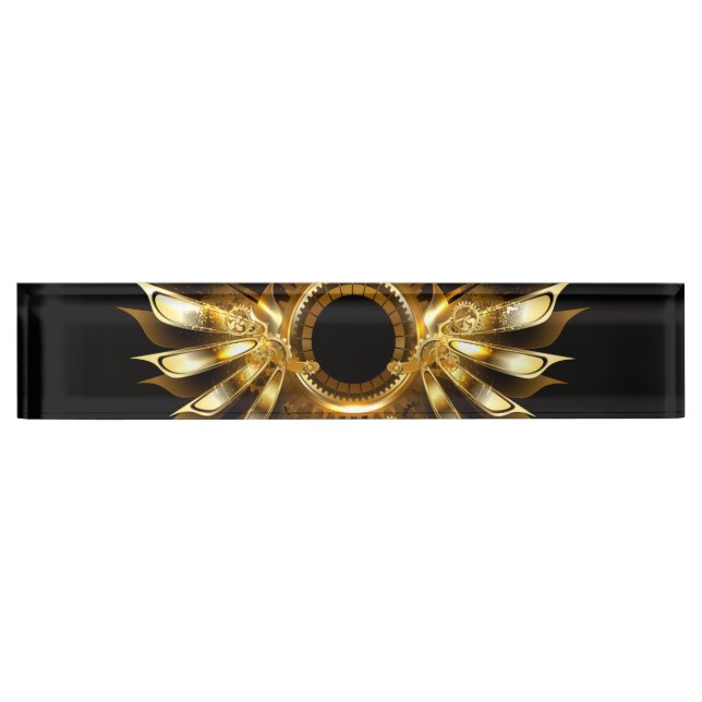 Steampunk wings desk name plate (Front)