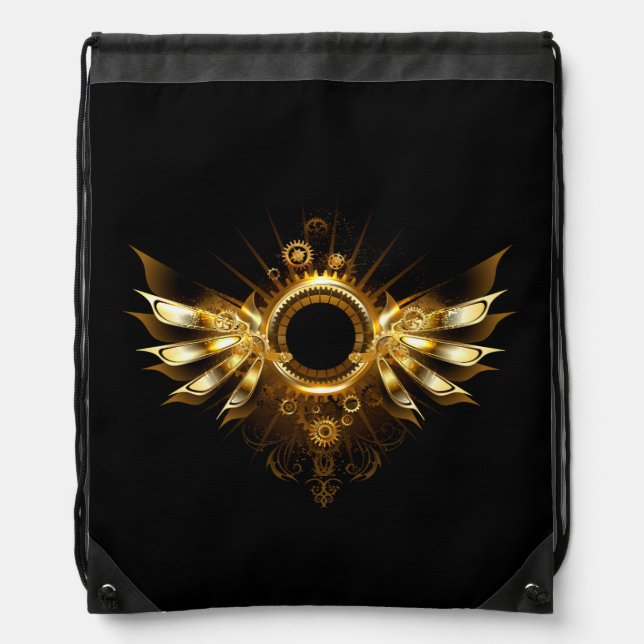 Steampunk wings drawstring bag (Front)