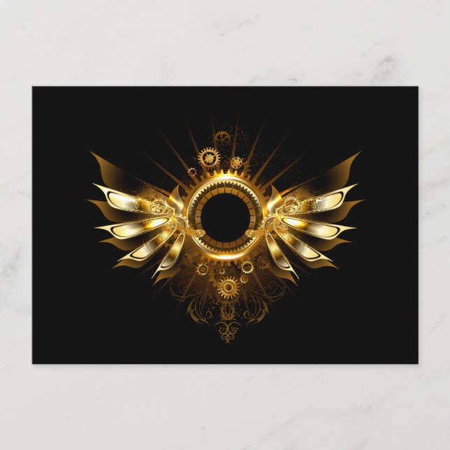 Steampunk wings enclosure card (Front)