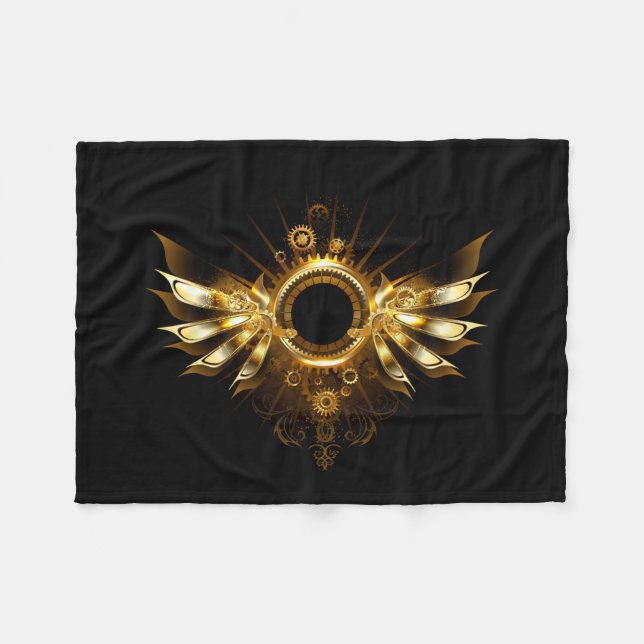Steampunk wings fleece blanket (Front (Horizontal))