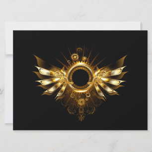 Steampunk wings invitation