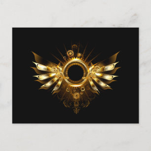 Steampunk wings invitation postcard