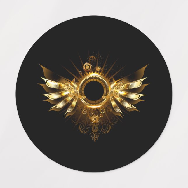 Steampunk wings kids' labels (Design 1)