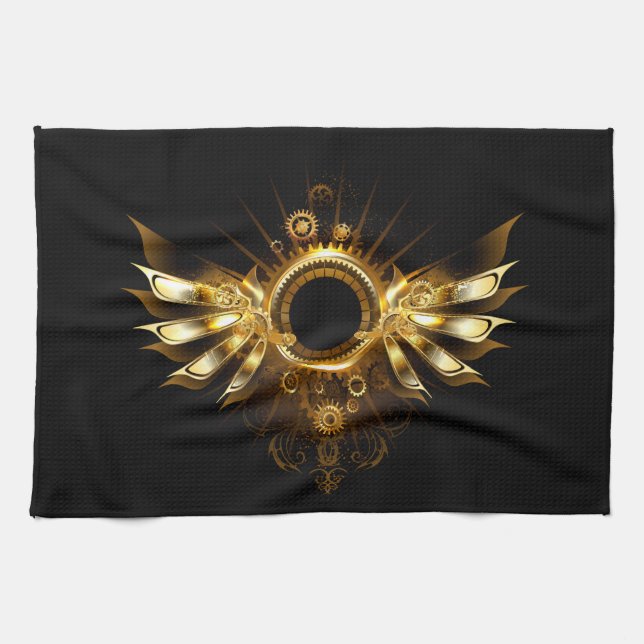 Steampunk wings kitchen towel (Horizontal)