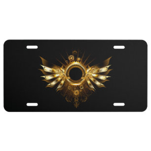 Steampunk wings license plate