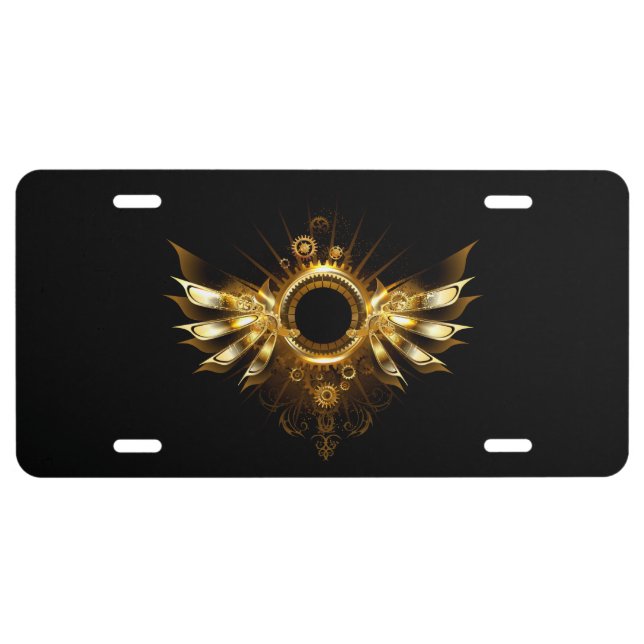 Steampunk wings license plate (Front)
