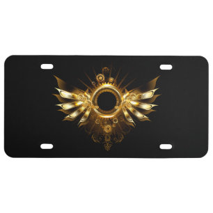 Steampunk wings license plate