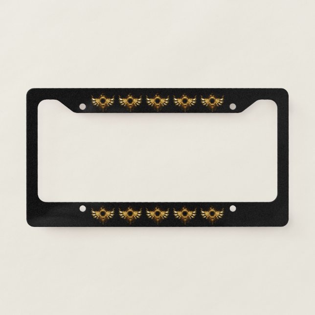 Steampunk wings license plate frame (Front)