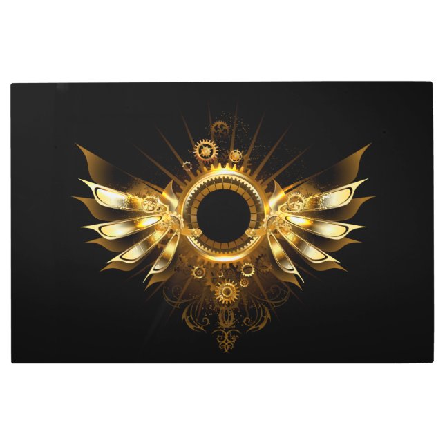 Steampunk wings metal print (Front)