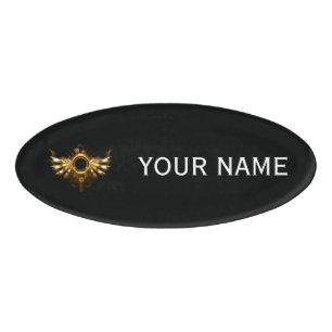 Steampunk wings name tag