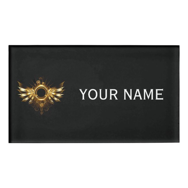 Steampunk wings name tag (Front)