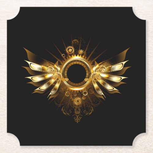 Steampunk wings paper coaster