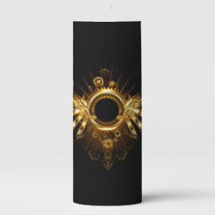 Steampunk wings pillar candle