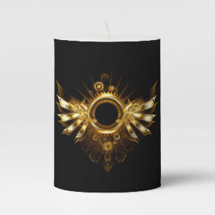 Steampunk wings pillar candle