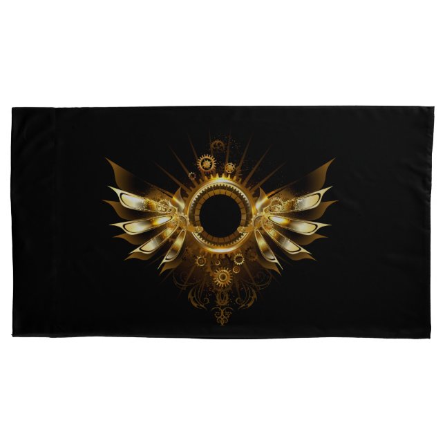 Steampunk wings pillow case (Front-Left)