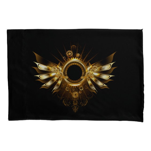 Steampunk wings pillow case (Front)