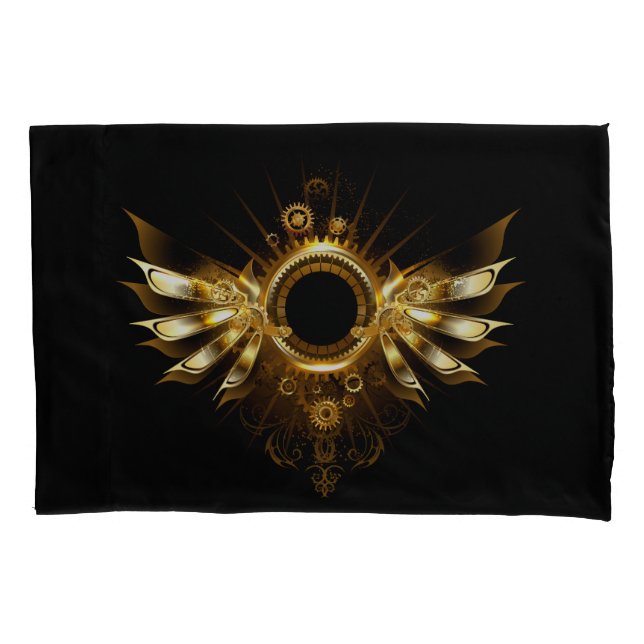 Steampunk wings pillow case (Front-Left)