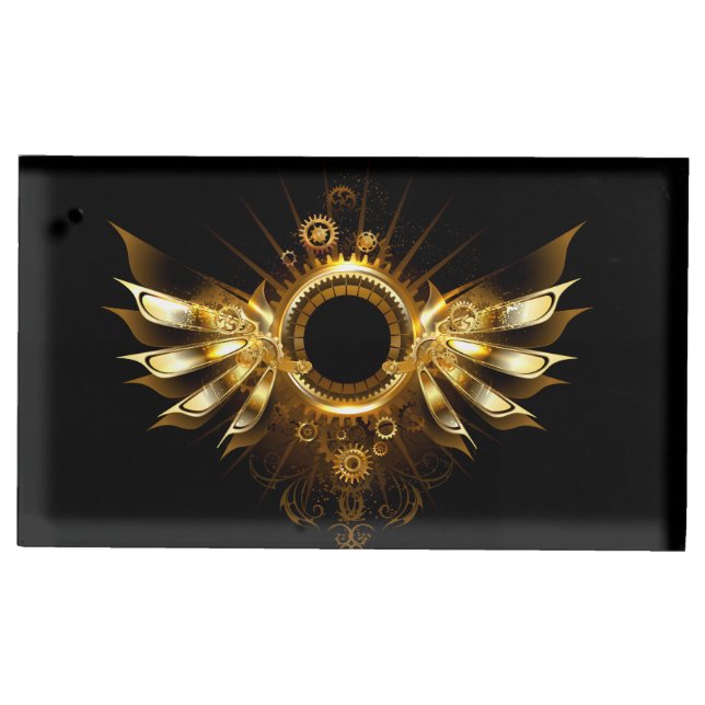 Steampunk wings place card holder (Front)