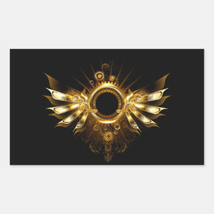 Steampunk wings rectangular sticker