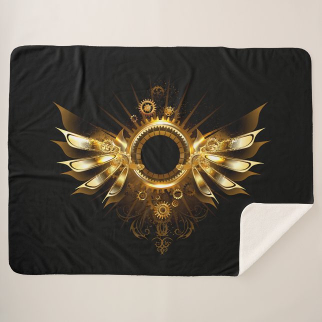 Steampunk wings sherpa blanket (Front (Horizontal))