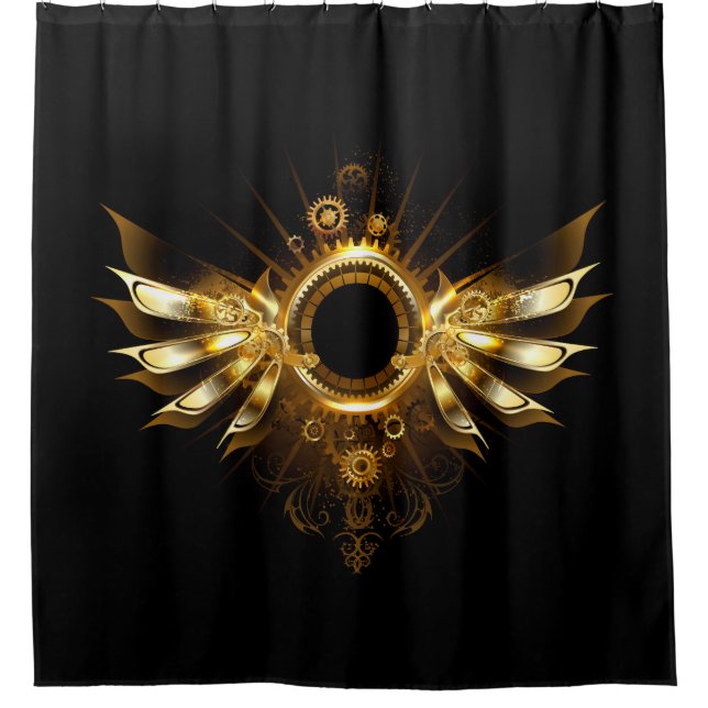 Steampunk wings shower curtain (Front)