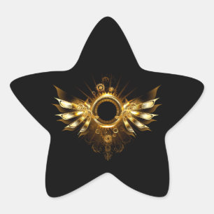Steampunk wings star sticker