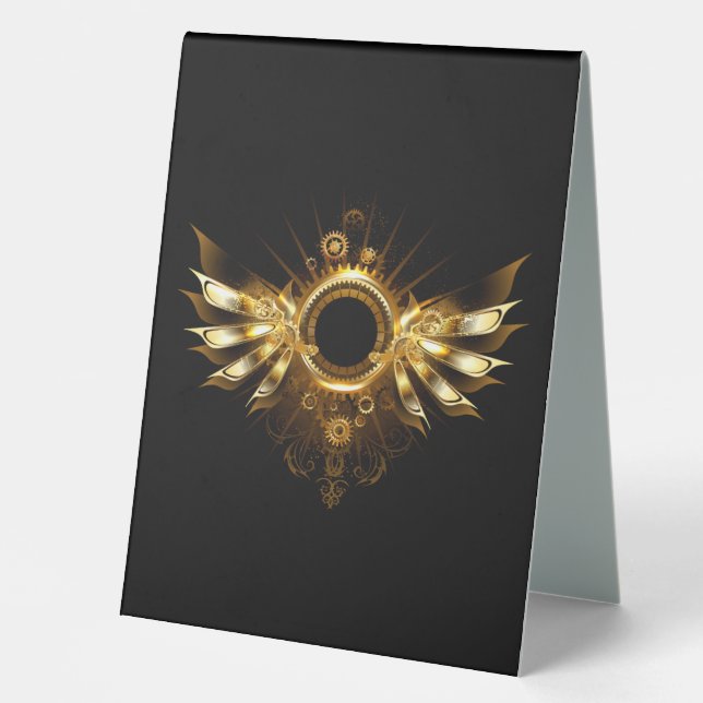 Steampunk wings table tent (Front)
