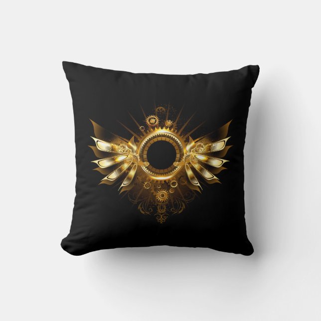 Steampunk wings throw pillow (Front)