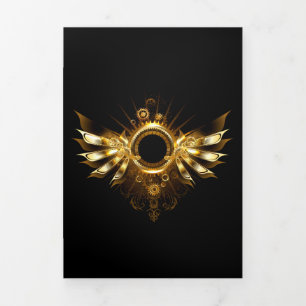 Steampunk wings Tri-Fold card