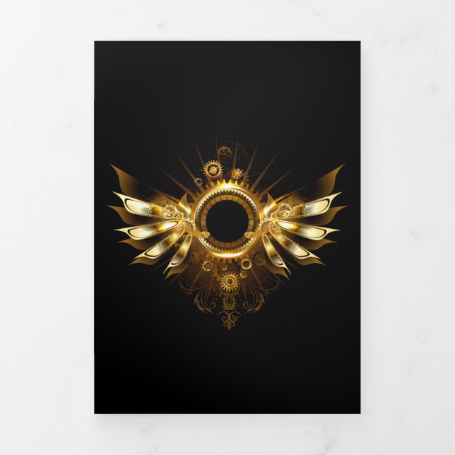 Steampunk wings Tri-Fold card (Cover)