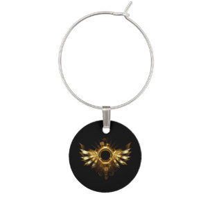 Steampunk wings wine charm