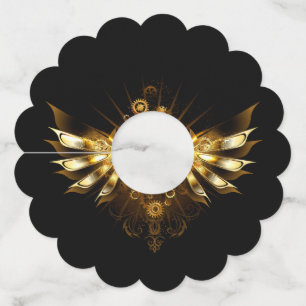 Steampunk wings wine glass tag