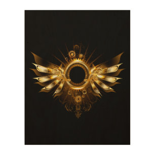 Steampunk wings wood wall art