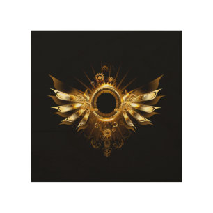Steampunk wings wood wall art