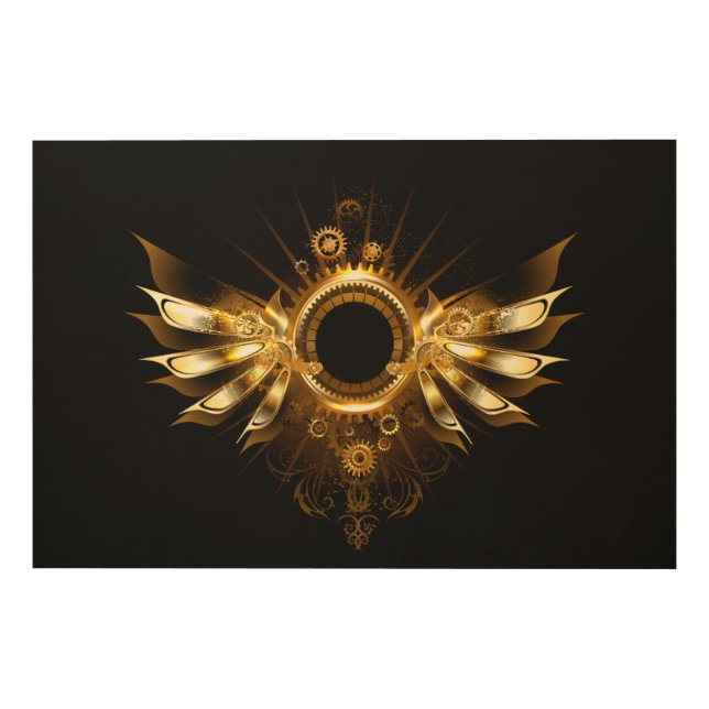 Steampunk wings wood wall art (Front)