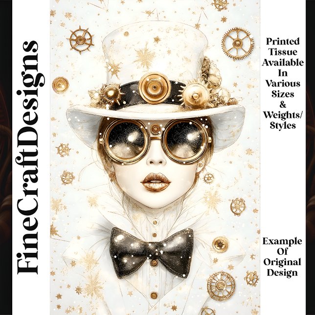 Steampunk Winter Wonderland Female Q5 Decoupage Tissue Paper (Creator Uploaded)