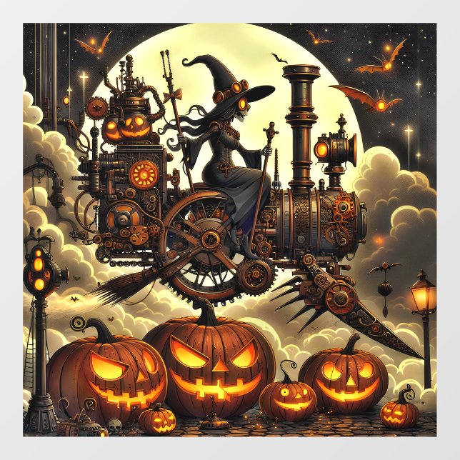 Steampunk Witch Art Window Cling (Sheet)