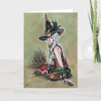 Steampunk Witch greeting card
