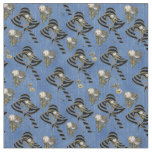 Steampunk with Ladies Hats on Blue Denim Fabric