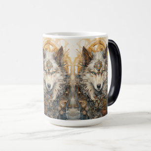 Steampunk Wolf Solarpunk Color Morph Mug