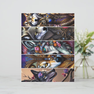 Steampunk Wolves Bookmarks - you Cut them